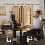 Claiks Electric Standing Desk with 2 Drawers, Adjustable Standing Desks with Storage, Height Adjustable Stand up Desk for Home Office with 2 Hooks,55 Inch Ruist Brown