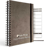 SaltWrap Daily Fitness Planner - Gym Workout Training Log, Weightlifting Exercise Journal, and Food/Diet Tracker - Daily and Weekly Pages, Goal Tracking, Spiral-Bound, 7 x 10 inches