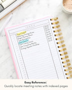 Lamare Meeting Notebook for Work Organization – Perfect Work Notebook for Note Taking, Meeting Planner and Office Supplies for Men & Women