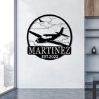 Personalized Metal Airplane Wall Art, Airplane Name Sign, Customized Pilot Name Sign, Airplane Hangar Sign Decor, Aviation Home Office Decor, Large Outdoor Decor, Pilot Gifts, Aircraft Lovers Gift