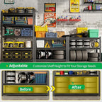 CBCNWR 63''H Garage Storage Shelves, 1800LBS Steel Heavy Duty Storage Shelves, Adjustable 5-Tier Metal Shelf Rack, Heavy Duty Shelving for Garage,Warehouse,Basement,Pantry–Black 32" Wx15.7 D x63 H