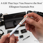 Ellington Pens Luxury Fountain Pen Set - Extra Fine Nib - Includes 3 Ink Cartridges, Refillable Ink Converter, Gift Box - Fountain Pens For Writing, Calligraphy, Journaling, Sketching (Alpine Rose)