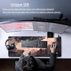 Black Pink Clouds Desk Mat Cute Desk Pad XL Large Extended Mouse Pad Gaming Celestial Mousepad Desk Matt for Desktop, Computer Keyboard and Mouse Mat for Women Office Decor Accessories 31.5x11.8 in