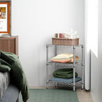 M MZG 750 lbs 3 Tier Shelf Metal Storage Shelves Wire Rack Closet Organizers with PP Board for Garage Kitchen Bathroom Laundry Chrome 11.8" D x 21.7" W x 28.6" H