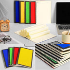 Leelosp 12 Pack Small Spiral Notebook A5 Lined College Ruled Spiral Journal Notebook 5.5 x 8.3 Inch Kraft Cover, 120 Pages for Work Students Office Business(Blue,Green,Yellow,Red)