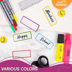 Availey 32 Pieces (4 x 1.8) - Colored Border Magnetic Dry Erase Labels - Reusable Strips for Classroom Home Office Garage Refrigerator - Blank Writable Erasable Cards Name Tags Students Locker Shelf