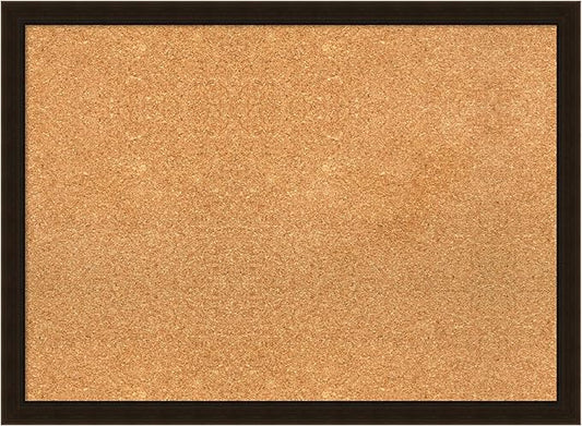 Amanti Art Natural Cork Board for Wall, 22x30 Vision Board with Brown Wood Frame, Medium Corkboard Office Decor for Home Organization, Rustic Farmhouse Corkboard Pinboard to display items for home