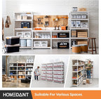 HOMEDANT 5 Tier Storage Shelves Adjustable Laminated Boltless Garage Metal Shelving Unit Heavy Duty Utility Rack Shelf Warehouse Pantry Closet Kitchen (2, (M) 35.9" W, White)