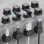 12 Pack Magnetic Cable Clip Organizer Cord Holder, Picozon Adhesive Cable Management, Wire Phone USB Charger Cable Holder, Keeper Organizer for Office Home Desktop Table - Black