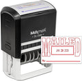 MaxMark Large Self-Inking Rubber Date Office Stamp with Mailed Phrase & Date - Red Ink, 12-Year Band - Style 5