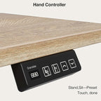 Grandder 47 Inch Electric Standing Desk with Four Drawers, Sit to Stand Up, Height Adjustable Desk with Storage Shelf for Home Office, Study, Ergonomic Adjustable Computer Desk, Oak
