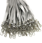 Beebel Gray Lanyard Bulk Lanyards for Id Badges Flat Lanyard with Badge Clip Swivel Hook 50 Pack