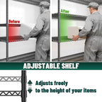 DurayLoly 2500 LBS Shelf Storage Shelves 68.1" W Wire Shelving Unit, Garage Shelving Heavy Duty, Adjustable Metal Shelving for Garage, Pantry, Kitchen, Basement, Business 68.1" W x 20.9" D x 70.9" H