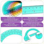 Zonon 6 Pieces Protractors Bulk Plastic 180 Degrees 6 Inch Translucent Protractors for Geometry, Angle Measurement, Students School Supplies