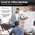 Attractivia Dry Erase Magnetic Labels 3.7 x 2.8 in, Color Borders, Medium Dry Erase Magnets, 20-Pack, White Erasable Write-On All-Purpose Labels, for Office, Education, Home, Whiteboard