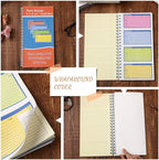Fullhawl 1 Pcs Spiral Bound Phone Message Book 5-1/2" x 11" 2 Part Colorful Carbonless Phone Message Pads 4 Messages Per Page Carbon Copy Notebook Spiral Phone Call Log Book for Business Office