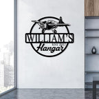 Personalized Metal Airplane Wall Art, Airplane Name Sign, Customized Pilot Name Sign, Airplane Hangar Sign Decor, Aviation Home Office Decor, Large Outdoor Decor, Pilot Gifts, Aircraft Lovers Gift