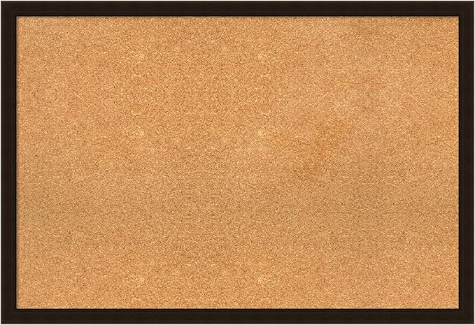 Amanti Art Natural Cork Board for Wall, 26x38 Vision Board with Brown Wood Frame, Large Corkboard Office Decor for Home Organization, Rustic Farmhouse Corkboard Pinboard to display items for home