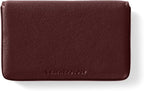 Leatherology Bordeaux Business Card Case, Magnetic Closure ID Holder, Full Grain Leather