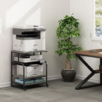 Fannova Large Printer Stand Table 23.6 x18.9 x 30 Inches with Height Adjustable Storage Shelf, 3 Tier Rolling Printer Cart with Wheels for Home Office, Gray