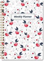 Undated Weekly Planner- Weekly Goals Notebook, A5 To Do List Planner, Habit Tracker Journal with Spiral Binding（Flower-1）