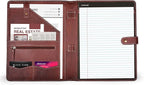 Leather Village Leather Portfolio Organizer - Professional Business Padfolio for Men & Women - Stylish Document Card Holder, Resume Folder, Folio for A4/Letter Size Writing Legal Pad, Red