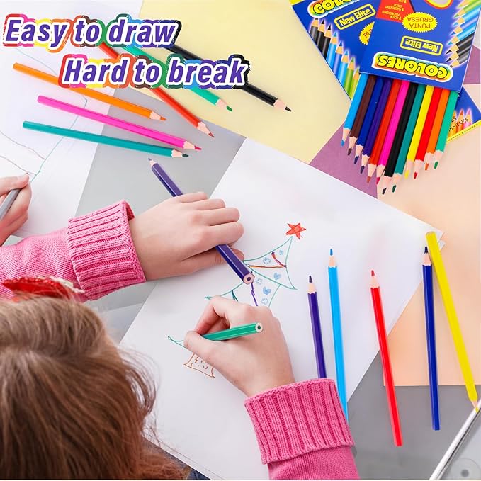 600 Count Colored Pencils Bulk, 12 Assorted Colors, 50 Packs Pre-sharpened Colored Pencils Back to School Supplies Aesthetic Kit for Kindergarten Preschool, with 24 Pcs Sharpeners