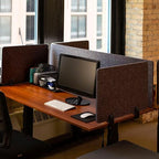 Stand Up Desk Store ReFocus Raw Clamp-On Acoustic Desk Divider Mounted Privacy Panel to Reduce Noise and Visual Distractions (Anthracite Gray, 23.6" x 16")