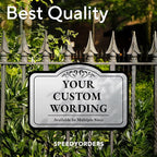 Custom Decorative Outdoor Metal Sign - Personalized Aluminum Driveway Sign, Waterproof, Made In USA - Design 1 Metallic Silver 36x24 In