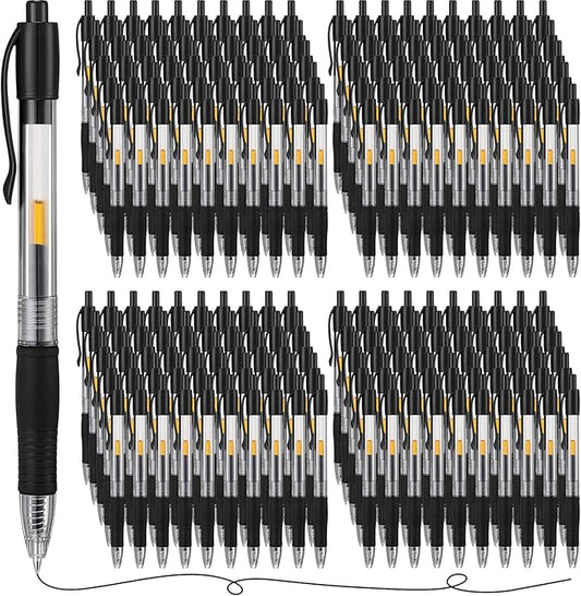 Jetec 500 Pcs Premium Gel Roller Pens Bulk, Fine Point 0.7 mm, Retractable Gel Ink Roller Ball Pens for Writing Journaling Taking Notes Office (Black)
