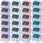 Weewooday 24 Pcs Digital Kitchen Timer Magnetic Timer Bulk On/Off Switch Minute Second Count up Countdown Loud Alarm for Exercise Cook Baking (Gradient Color)
