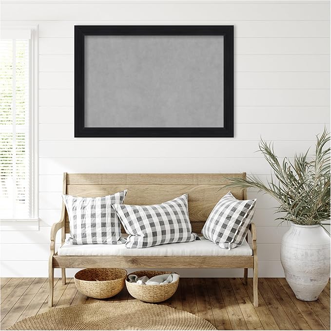 Amanti Art Black Framed Magnetic Board 29x41 Large Vision Board for use with Magnets, 100% Metal Sheet to Display Items as Office Decor or for Home Organization in mudroom, Kitchen or Kids Room