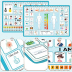 6 Pcs Communication Board for Nonverbal Adults Aphasia Colorful Picture Symbol Communication Cards for Patients Children(Blue)