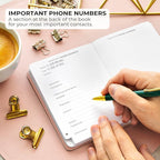 Clever Fox Address Book with alphabetic tabs - PU leather telephone and address book for keeping contacts safe, Contact Organizer Journal, Small Size (4.0″ x 5.5″), Hardcover, Rose Gold