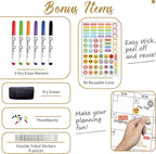 Large Dry Erase Wall Calendar - 24"x 36" Undated Monthly Calendar for Home, Office, Classroom - Reusable Laminated Task Organizer