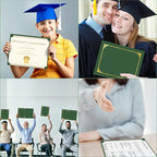 HAUTOCO 50 Pack Certificate Holders, Green Diploma Folders Certificate Covers with Gold Foil Border for Letter Size 8.5x11 Cardstock, Award, Document, Graduation