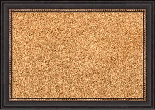 Amanti Art Natural Cork Board for Wall, 15x21 Vision Board with Black Wood Frame, Small Corkboard Office Decor for Home Organization, Traditional Corkboard Pinboard to Display Items for Home
