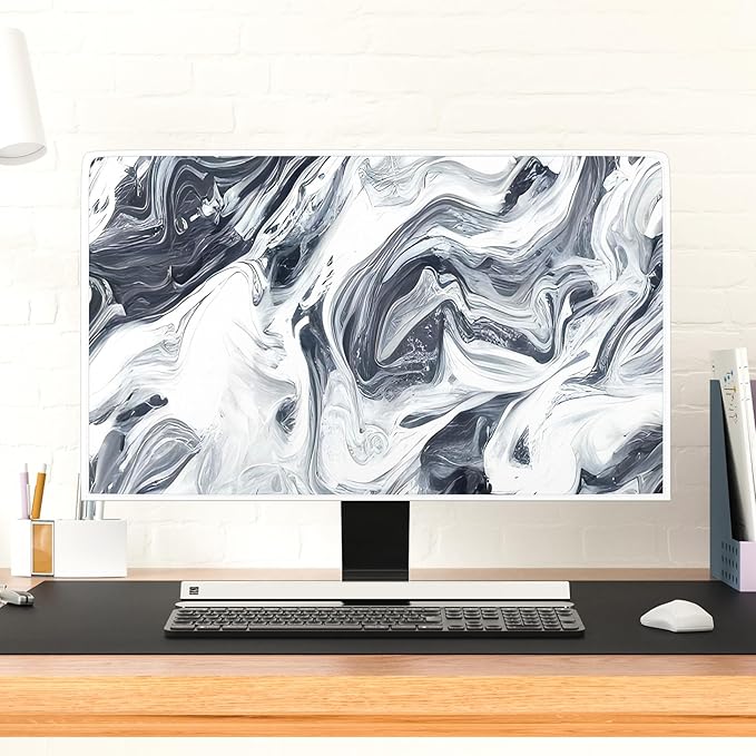 Baocicco Abstract Gray Marble Waterproof 50, 51, 52 Inch Television Cover Anti-Static Dustproof Protective Television Covers for TV Screen Abstract Modern TV Dust Cover for Home LED LCD OLED TVs
