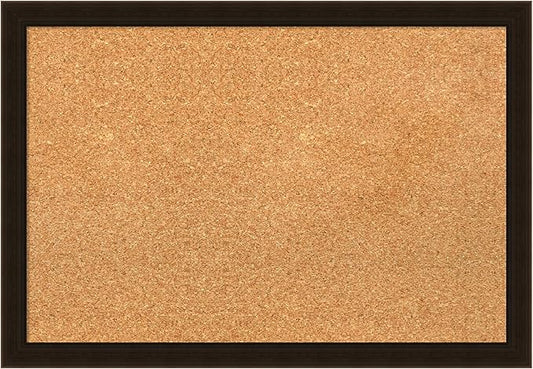 Amanti Art Natural Cork Board for Wall, 18x26 Vision Board with Brown Wood Frame, Medium Corkboard Office Decor for Home Organization, Rustic Farmhouse Corkboard Pinboard to display items for home