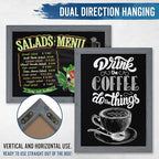 Rustic Grey Magnetic Wall Chalkboard, Large Size 18" x 24", Framed Chalkboard - Decorative Magnet Board Great for Kitchen Decor, Weddings, Restaurant Menus and More! … (18" x 24")…