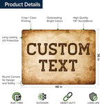 Custom Sign, Custom Street Sign, 11 Font Colors, 13 Font Styles, 4 Hole Options, 22 Sizes, 36x48 Inches, Rust Free DiBound, Fade Resistant, Made in USA by My Sign Center (Vintage)
