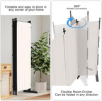 Kecreque 6 Panel Room Divider,6ft Folding Screen Portable Wall Partition Room Divider with 4 Metal Feet,Privacy Screen Indoor Doubles as a Cubicle Wall,Suitable for Bedroom Dressing Room Office