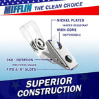 Mifflin-USA Horizontal Card Protector with Metal Clip and Vinyl Straps (Clear, 4x3 Inch, 25 Pack), Waterproof PVC ID Name Badge Holder with Clip