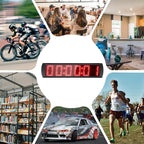 Portable 5 inch High 6 Digits LED Race Clock with Tripod for Running Events, Countdown/up Digital Race Timer, 12/24-Hour Clock,LED Stopwatch by Remote Control