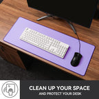 Reniteco Waterproof Large Gaming Mouse Pad with Durable Stitched Edges, Non-Slip Rubber Base, Grainy Jacquard Mouse Mat Desk Pad for Home Office Gaming, 31.5''x11.8''x0.12'', Purple
