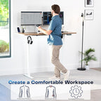 VIVO Electric 43 x 24 in Standing Desk, Memory Height Adjustment, 1B Series, Holds 220 lbs, One-Piece Reclaimed Wood Top, White Frame, DESK-KIT-1W4P