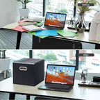 Oterri Cardboard File Organizer Box for Hanging File Folders Letter Size,Large File Box for Computer Desk,File Cabinet,Working Home,Office,Classroom (Black, Letter Size - 2 Packs-Large)