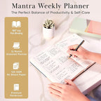 Mantra Planner 2026 Planner, Daily Journal & Gratitude Journal All-In-One with To Do List, Self Care Prompts & Habit Tracker - 7 x 10 - Evening