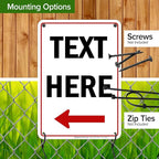 Custom Arrow,Custom Directional Sign, Left Arrow,7x10 Inches, 55 mil thick HDPE (high density polyethylene) Made in USA by My Sign Center