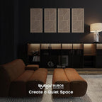 BUBOS 4 Pack Thickened Acoustic Panels, 23.6''x11.8'' Self-Adhesive Sound Absorbing Cavity Acoustic Wall Panels for Theater Studio Room Recording Room Gaming Room Meeting Rooms,VortexCore Brown